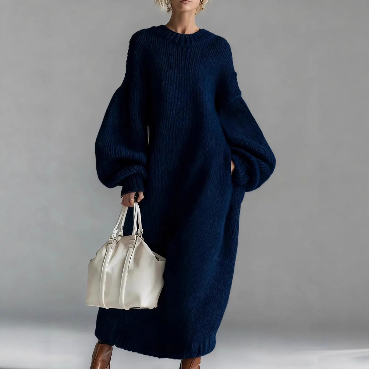 Winter Clothing H&M - Lantern Sleeve Oversize Loose Sweater Dress