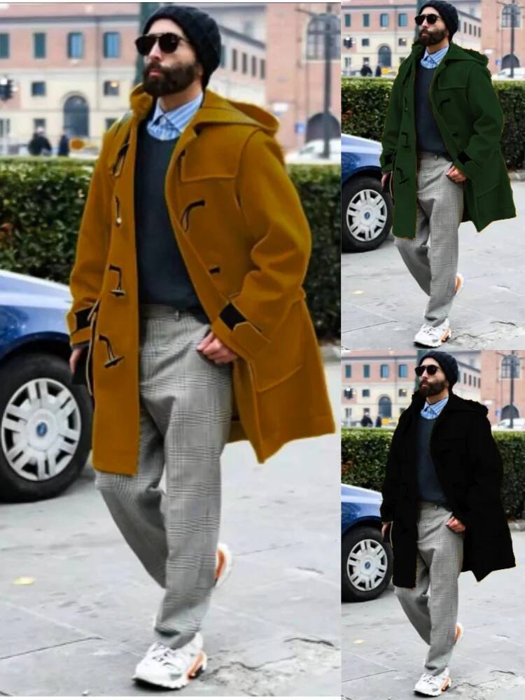 Winter Clothing Taiwan - Streetwear Men's Jacket Casual Trench Horn