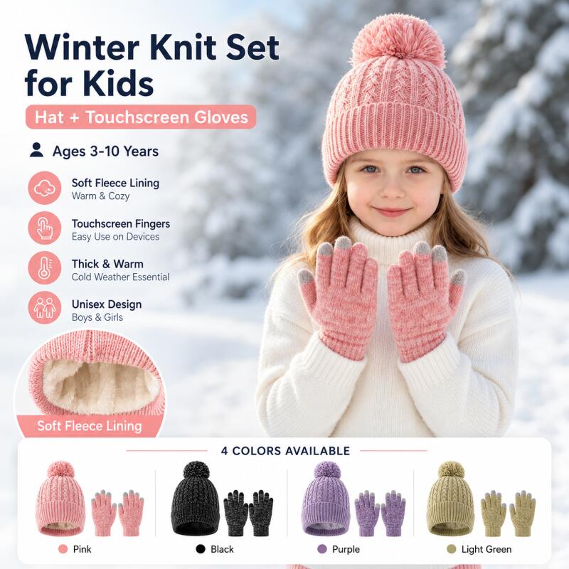 Kids Winter Knit Hat Touchscre - огляд і ціна Knit Glove Touch Screen