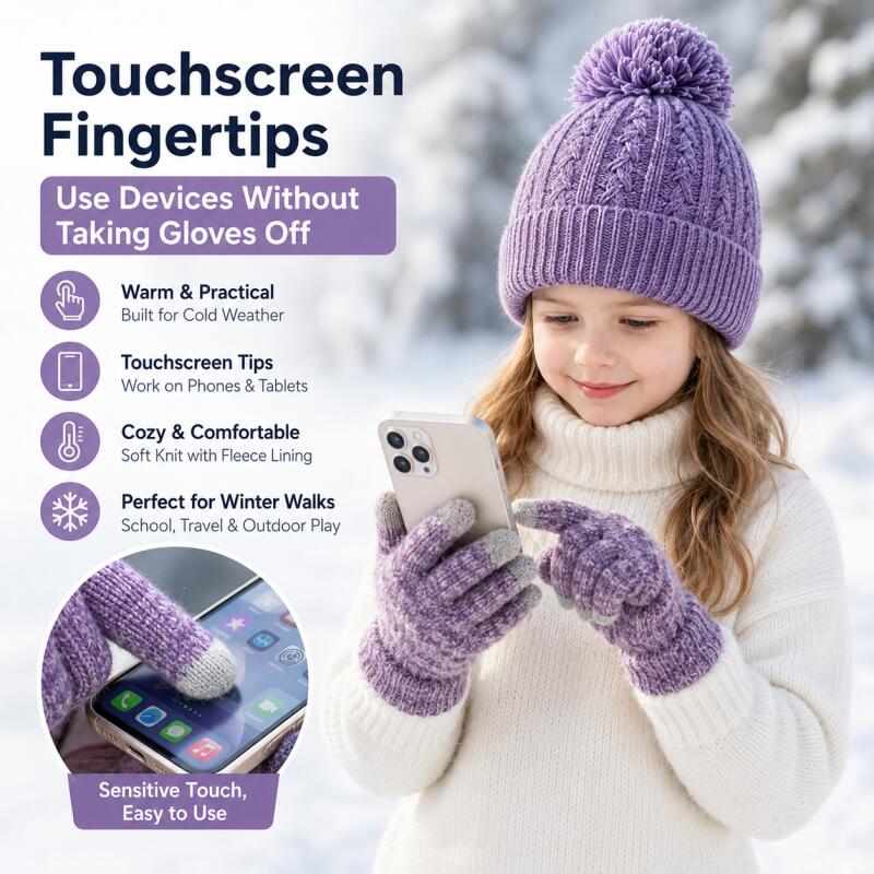 Kids Winter Knit Hat Touchscre - огляд і ціна Knit Glove Touch Screen