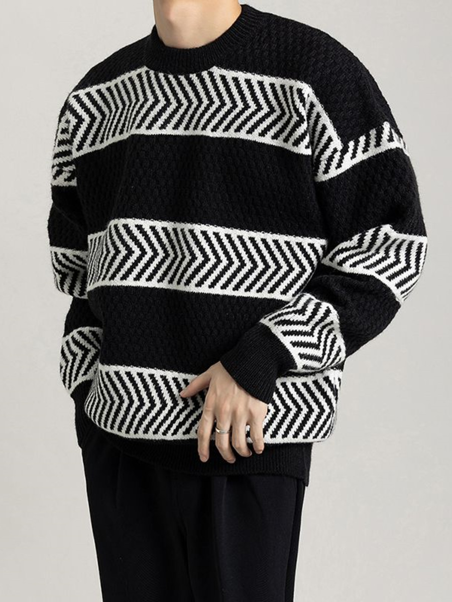 Casual Loose Stripes Pullover  - огляд і ціна Winter Clothing Colors