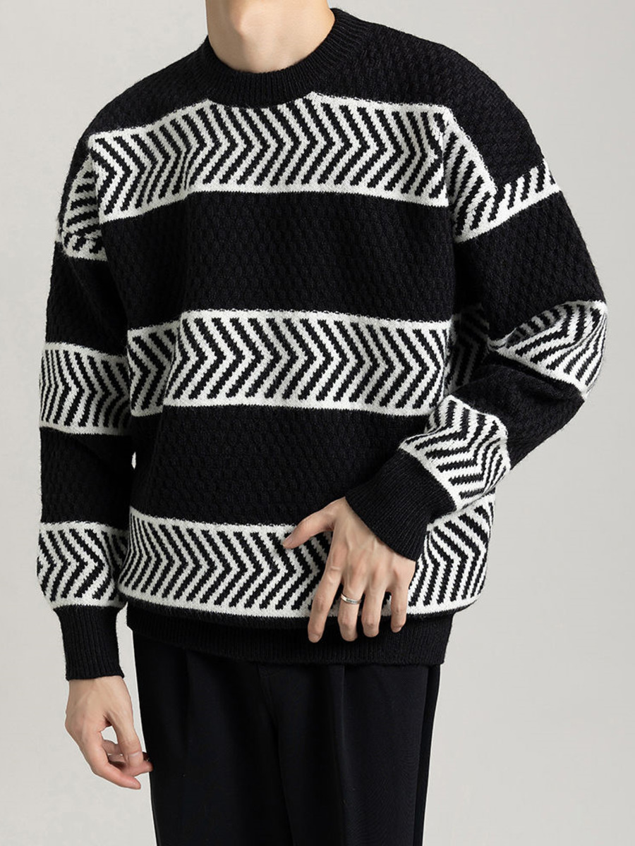 Casual Loose Stripes Pullover  - огляд і ціна Winter Clothing Colors