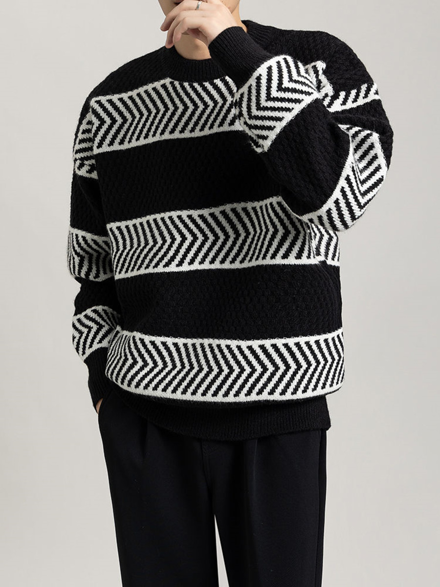 Casual Loose Stripes Pullover  - огляд і ціна Winter Clothing Colors