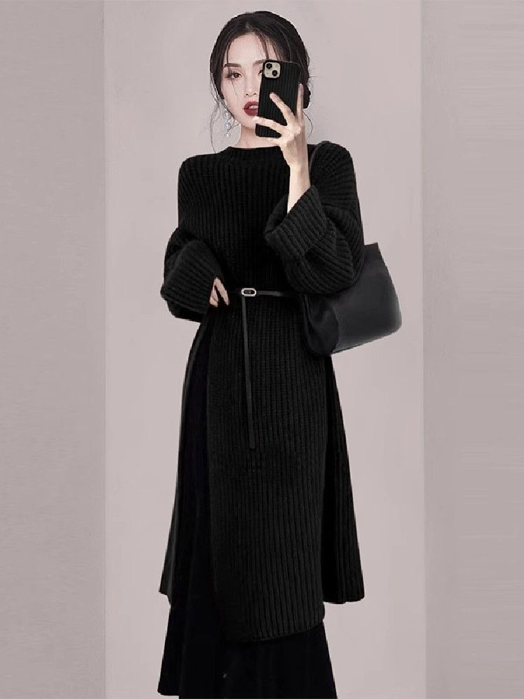 Women Elegant Red Knit Dress A - огляд і ціна Winter Clothing H&M