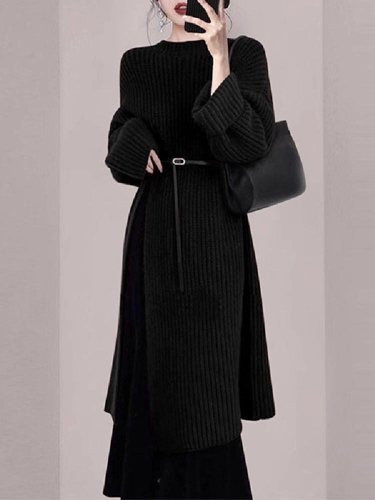 Women Elegant Red Knit Dress A - огляд і ціна Winter Clothing H&M