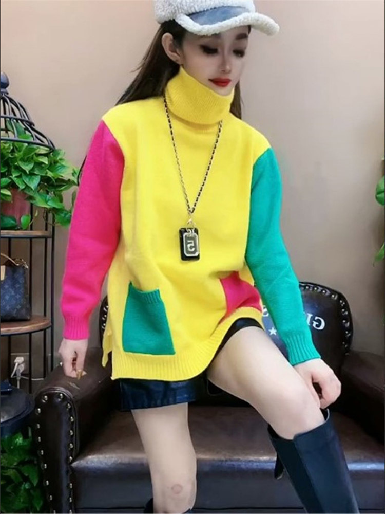 Casual Colors Patchwork Knitte - огляд і ціна Winter Clothing Colors