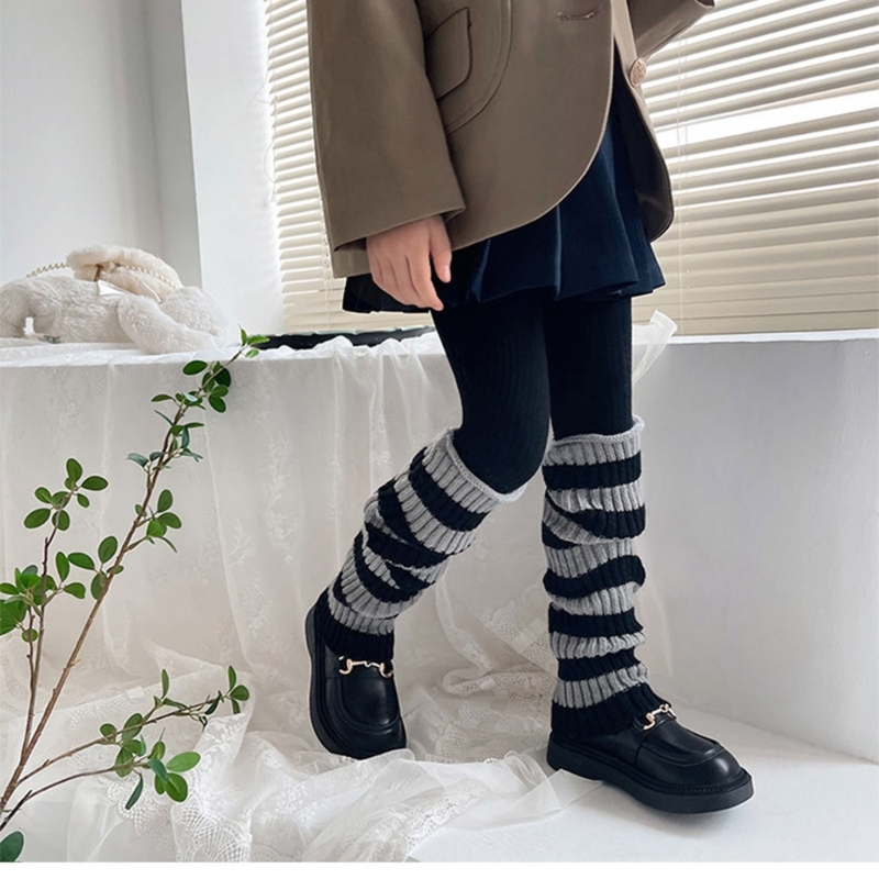 1 Pair Kids Striped Leg Warmer - огляд і ціна Winter Clothing Leg Warmers
